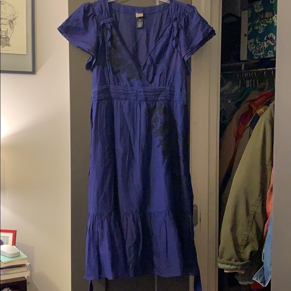 Anthropologie navy dress with floral appliqué - Picture 1 of 5